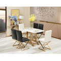 Stainless steel hardware style dining table with chair set furniture